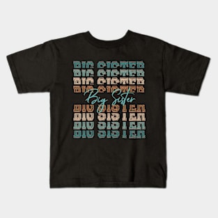 Big sister vintage text cute girls womens Kids T-Shirt